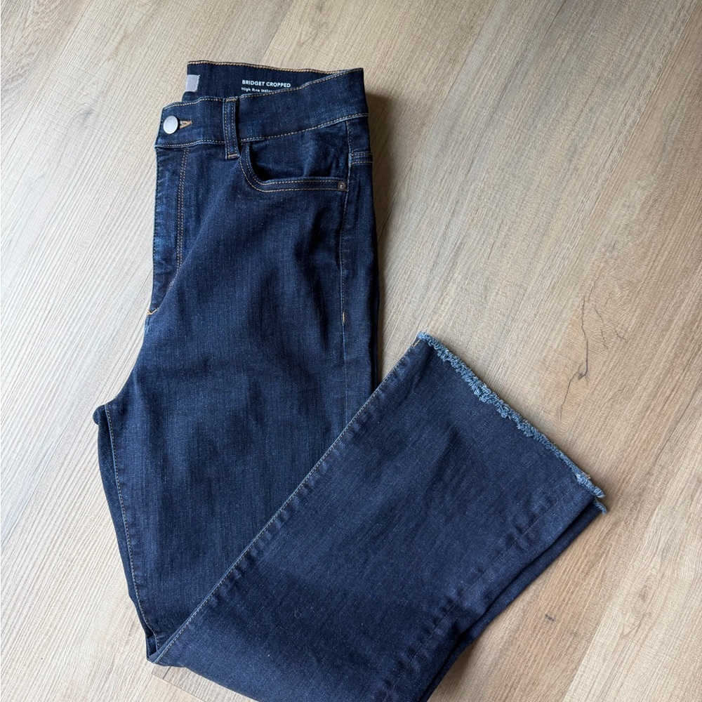 DL1961 Dark Indigo Cropped Jeans with Contrast Stitching